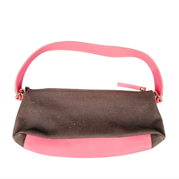 Vintage Y2k Kate Spade New York Brown Canvas Small barrel Pia Baguette Bag - Picture 4 of 9